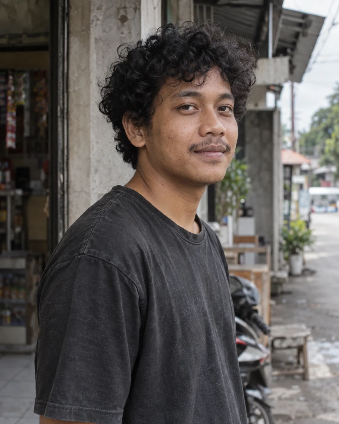 Potret rambut ikal alami yang dibiarkan bervolume.